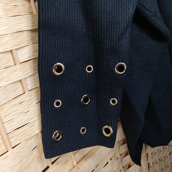 Chico's Grommet Scoop Neck Long Sleeve Sweater Rayon Blend Relaxed Batwing L 12 - Picture 5 of 12